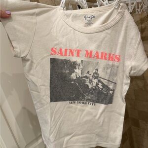 Brandy Melville Cream Graphic Tee Saint Marks